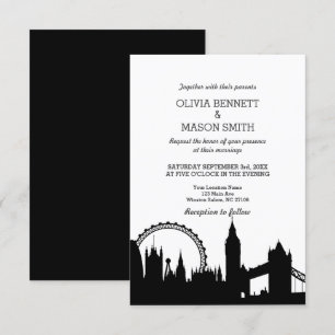 London Skyline Cityscape Wedding Invitation