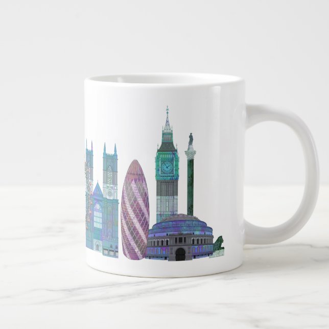 London Skyline Colored Buildings Giant Coffee Mug (Right)