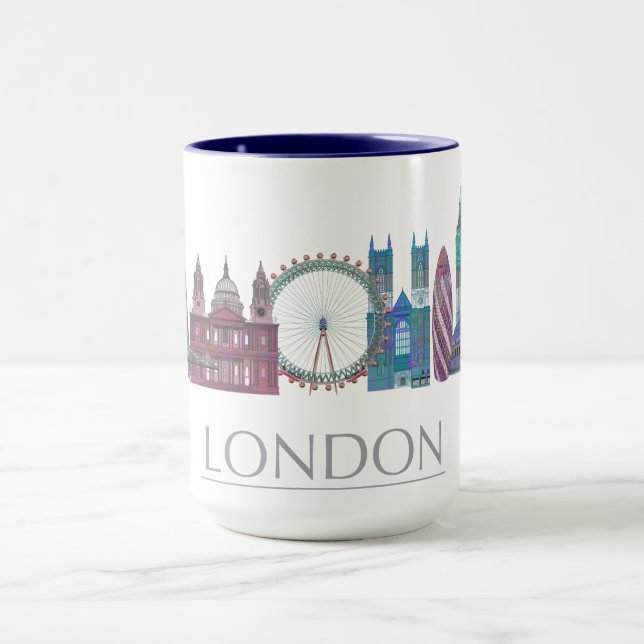 London Skyline Colored Buildings Mug (Center)