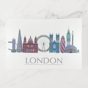 London Skyline Colored Buildings Trinket Tray