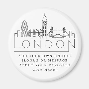 London Skyline   Custom City Message or Slogan Magnet