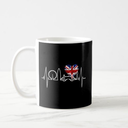 London Skyline Heartbeat Union Flag I Love London Coffee Mug