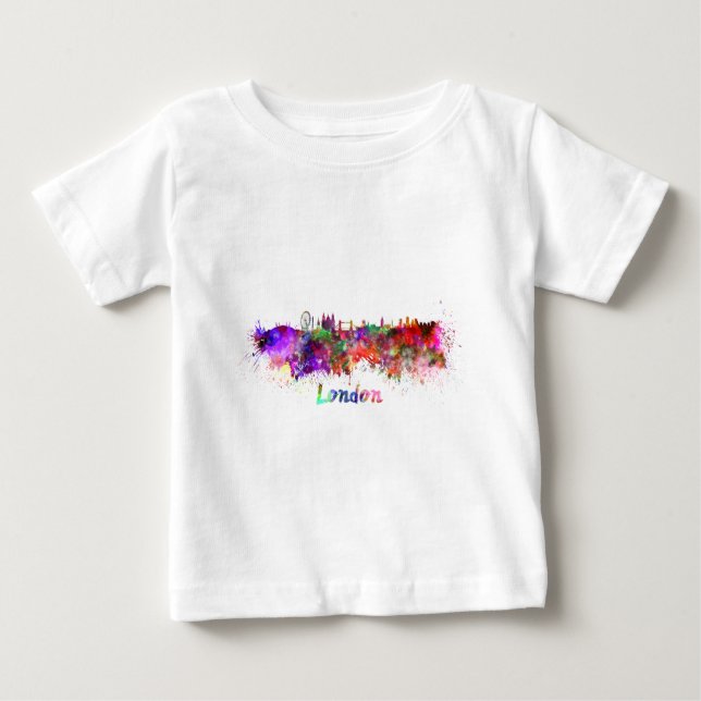 London skyline in watercolor baby T-Shirt (Front)