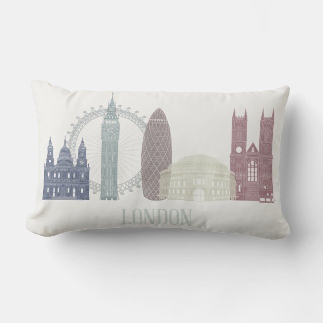 London Skyline Lumbar Pillow (Front)