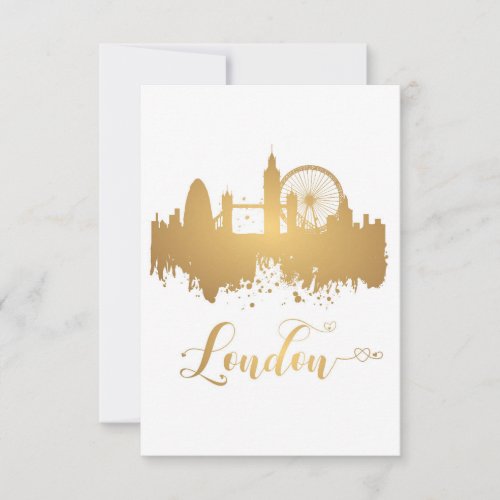 London Skyline Map Postcard 