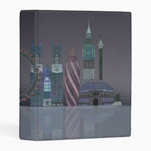 London Skyline Night Reflections Mini Binder