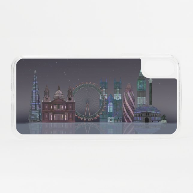 London Skyline Night Reflections Uncommon iPhone Case (Back (Horizontal))