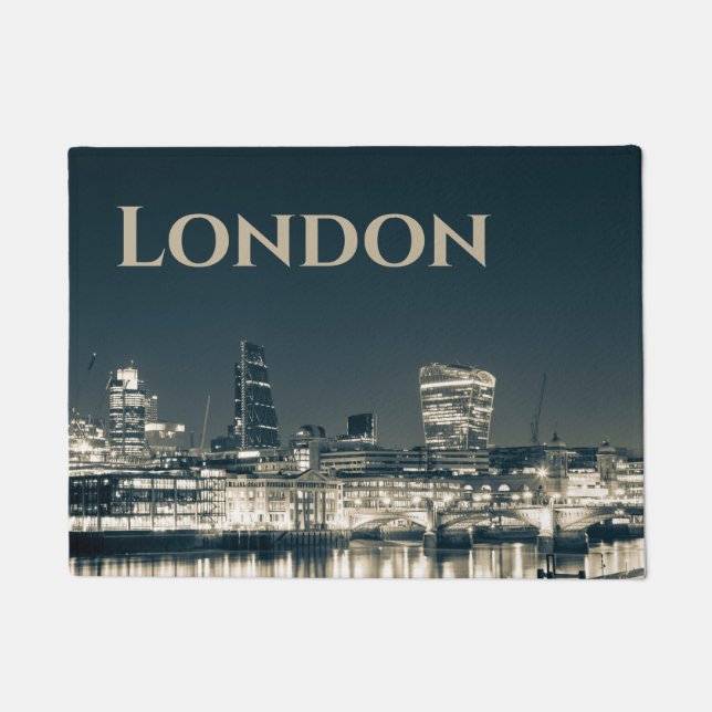 London Skyline Panorama Urban Souvenir Gift Doormat (Front)