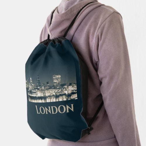 London Skyline Panorama Urban Souvenir Gift Drawstring Bag