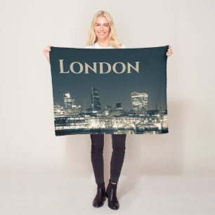London Skyline Panorama Urban Souvenir Gift Fleece Blanket