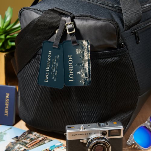 London Skyline Panorama Urban Souvenir Gift Luggage Tag