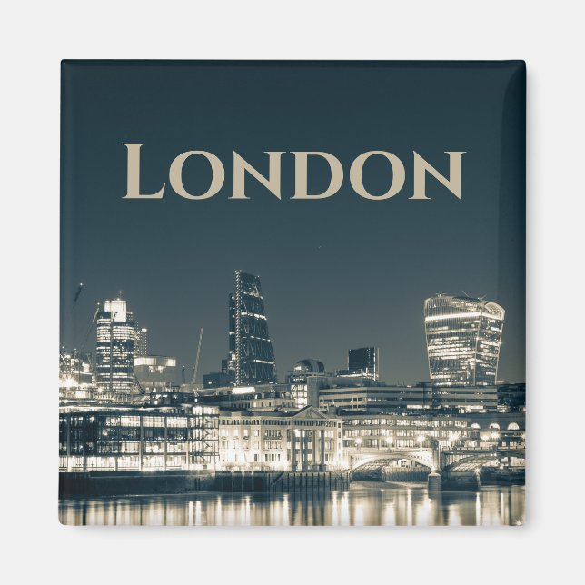 London Skyline Panorama Urban Souvenir Gift Magnet (Front)