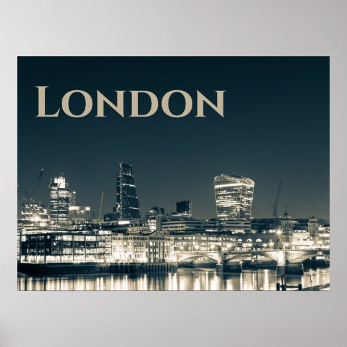 London Skyline Panorama Urban Souvenir Gift Poster