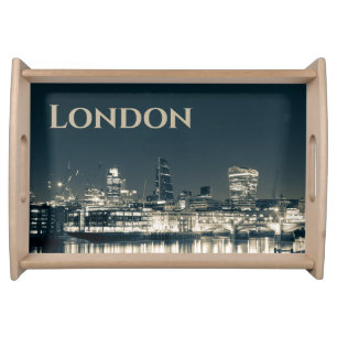 London Skyline Panorama Urban Souvenir Gift Serving Tray