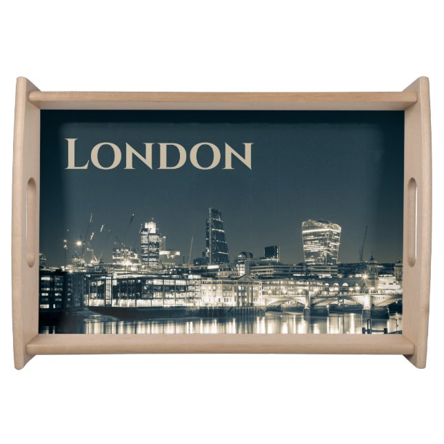 London Skyline Panorama Urban Souvenir Gift Serving Tray (Front)