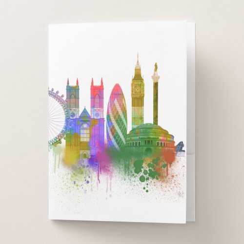 London Skyline _ Rainbow Pocket Folder