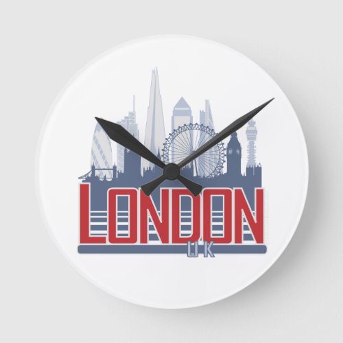 London Skyline Round Clock