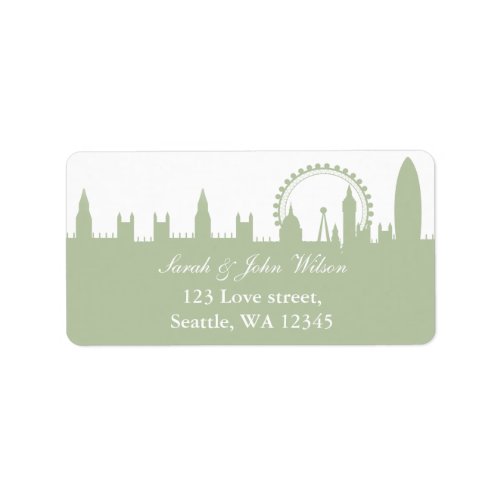 London Skyline Sage address label