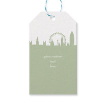 London Skyline Sage Party Gift Tags