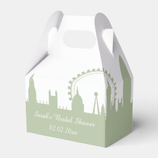 London Skyline Sage Personalized favor boxes
