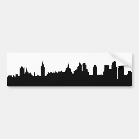 London Skyline Silhouette Cityscape Bumper Sticker Zazzle Com