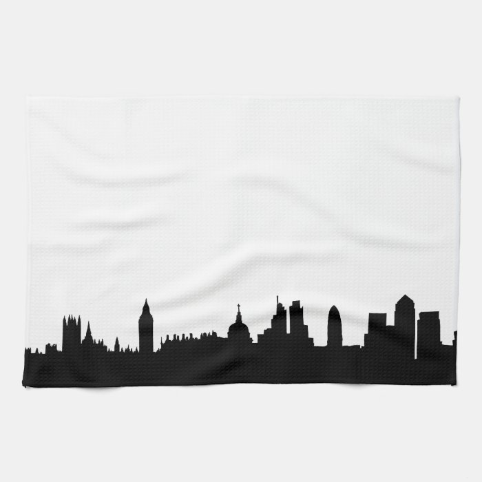 London skyline silhouette cityscape hand towel