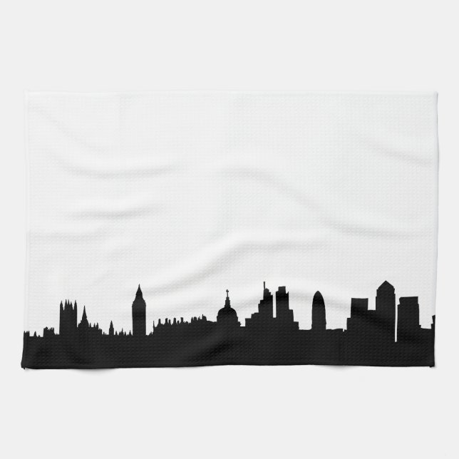 London skyline silhouette cityscape kitchen towel (Horizontal)