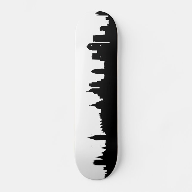 London skyline silhouette cityscape skateboard deck (Front)