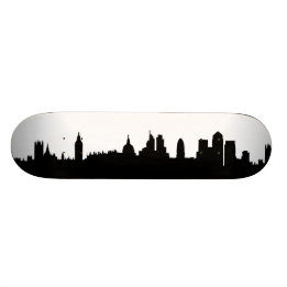 London skyline silhouette cityscape skateboard deck