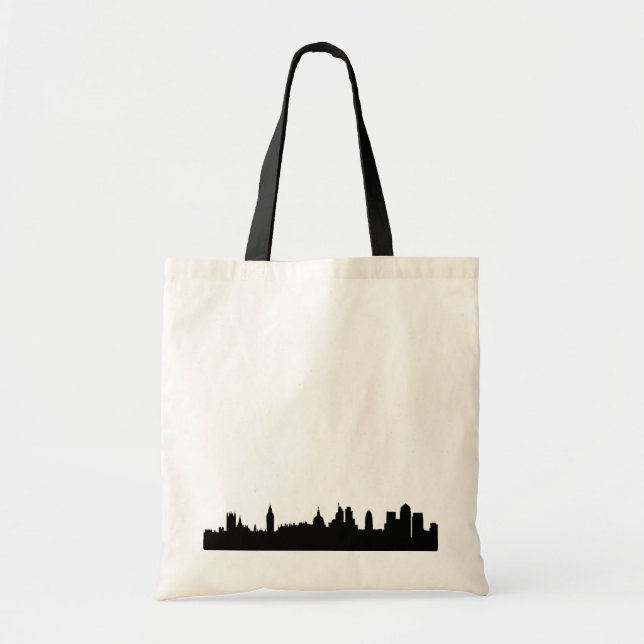 London skyline silhouette cityscape tote bag (Front)