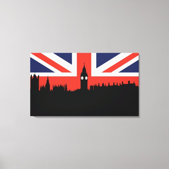 London Skyline | The British Flag Canvas Print (Front)