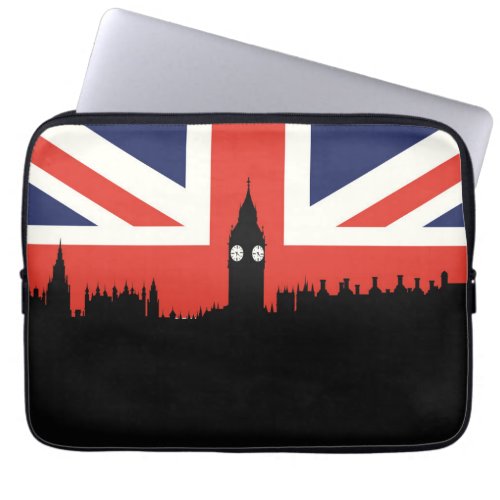 London Skyline  The British Flag Laptop Sleeve