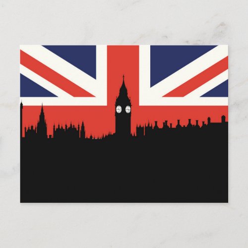 London Skyline  The British Flag Postcard