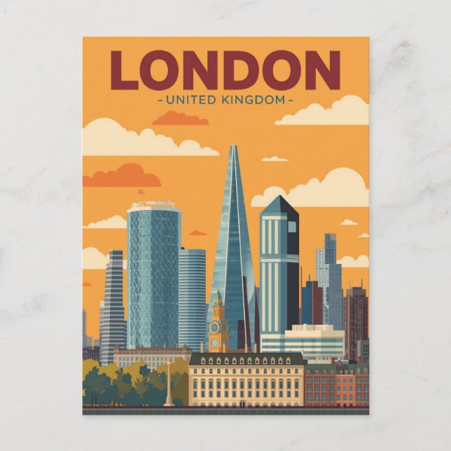 London Skyline Travel Postcard (Front)