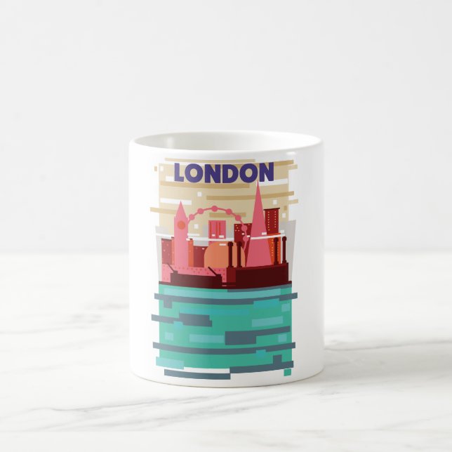 London skyline travel poster. coffee mug (Center)