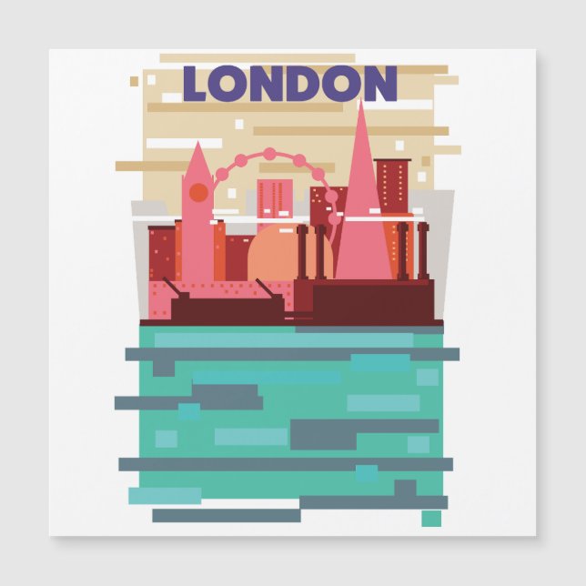 London skyline travel poster. magnetic invitation (Front)