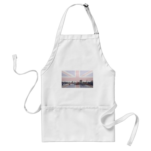 London Skyline Union Jack Flag Adult Apron (Front)