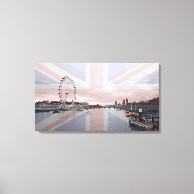 London Skyline Union Jack Flag Canvas Print (Front)