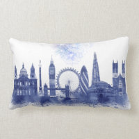 London Skyline - Watercolor Blue