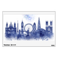 London Skyline - Watercolor Blue