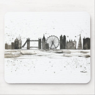 London skyline watercolour mouse pad