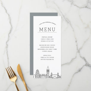 London Skyline Wedding Event Dinner Menu