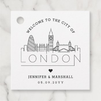 London Skyline | Wedding Welcome Favor Favor Tags by colorjungle at Zazzle