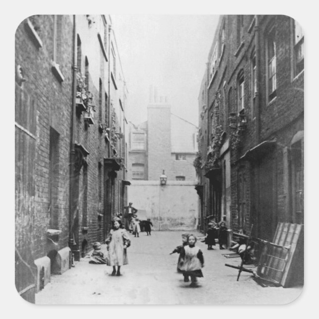 London Slums, 1899 Square Sticker (Front)
