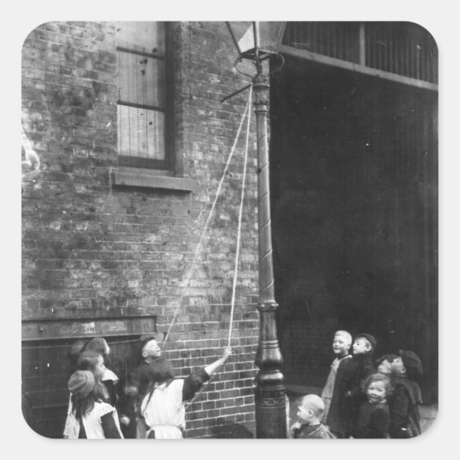 London Slums, c.1900 Square Sticker (Front)