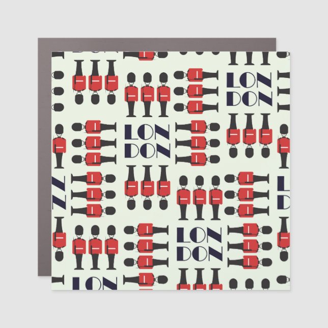 London, soldiers, seamless pattern car magnet (Front)