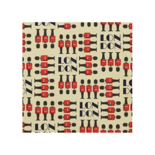 London, soldiers, seamless pattern wood wall art