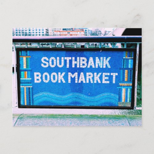 London Southbank Bookmarket Postcard