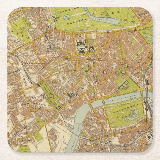London Southwest Square Paper Coaster (Front)
