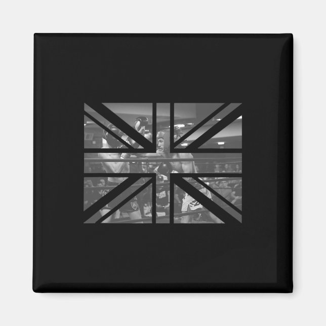 London Souvenir British Flag Boxing Match Funky Co Magnet (Front)